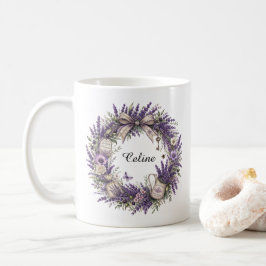 Caneca De Café coroa de lavanda vintage da provença