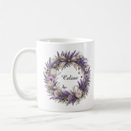 Caneca De Café coroa de lavanda vintage da provença
