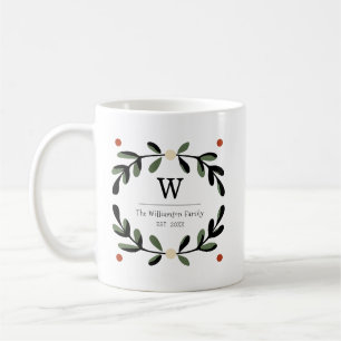 Caneca De Café Coroa de Monograma de Casa de Campo de Férias