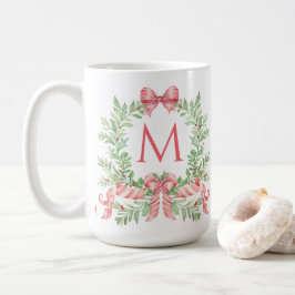 Caneca De Café Coroa de Natal com Monograma