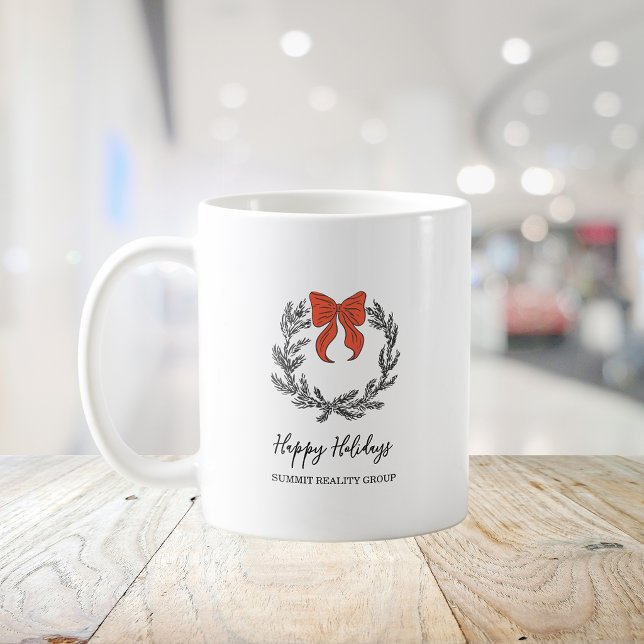 Caneca De Café Coroa de Natal Vermelha e Preta Elegante (Criador carregado)