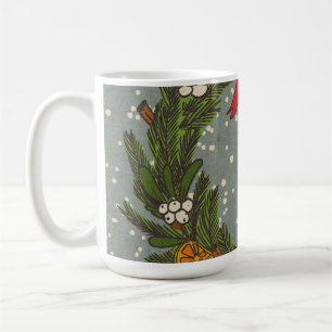 Caneca De Café Coroa de Natal Vitoriana Antiga