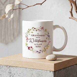 Caneca De Café Coroa Floral de Flores Silvestres Personalizada pa