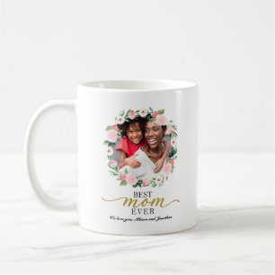 Caneca De Café Coroa Floral de Fotos Melhor Mãe do Mundo Personal