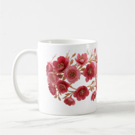 Caneca De Café Coroa Floral do Dia da Mãe Luxuosa