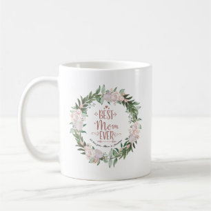 Caneca De Café Coroa Floral Rosa Empoeirada Melhor Mãe do Mundo D