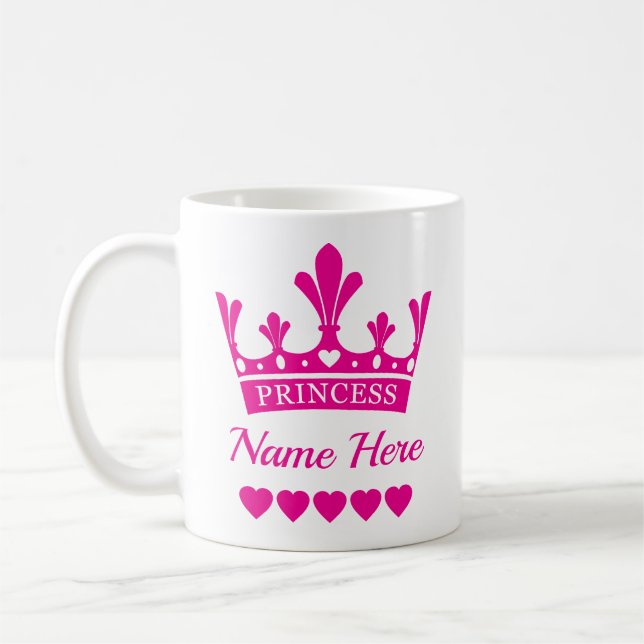 Caneca De Café Coroa princesa rosa - Menina (Esquerda)