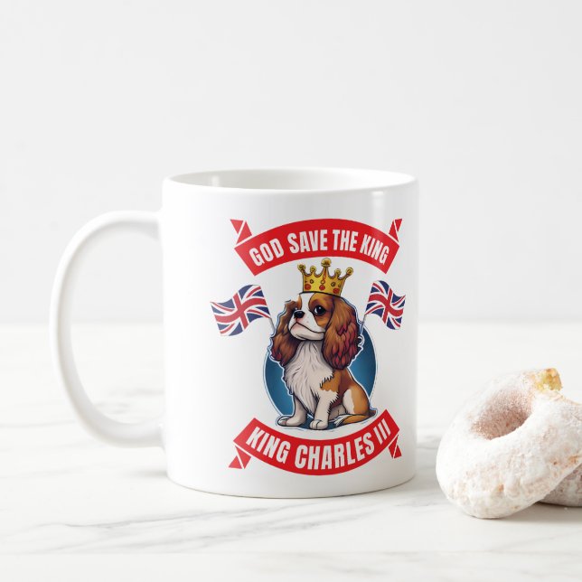 Caneca De Café Coronação Cavalier King Charles (Com Donut)