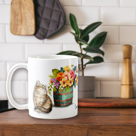 Caneca De Café Corpo da Flor do Kitten Kitten