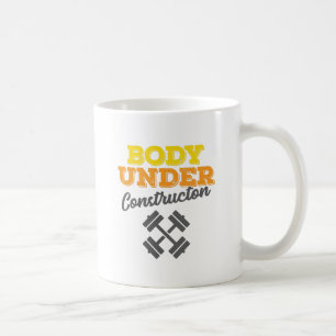 Caneca De Café Corpo de Workout Motivativo Em Construção