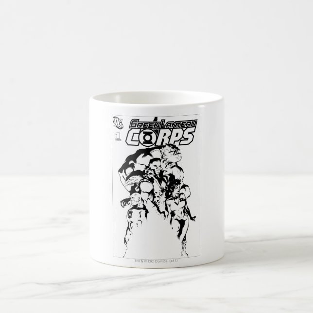 Caneca De Café Corpo Lanterna Verde, Preto e Branco (Centro)