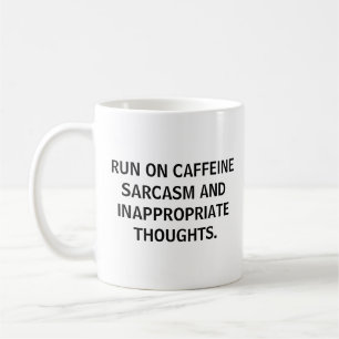 CANECA DE CAFÉ CORRA COM CAFEÍNA SARCASMO ENGRAÇADO ADICIONE SUA