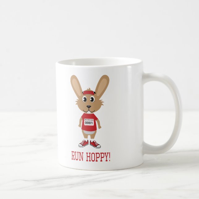 Caneca De Café Corra Hoppy! Rabbit Runner em Vermelho (Direita)