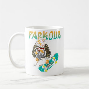 Caneca De Café Corredor de Parkour Retro de Skate ao Ar Livre