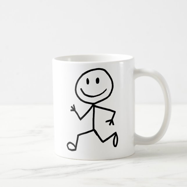 Caneca De Café Corredor de Stickman (Direita)