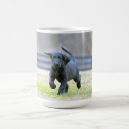 Caneca De Café Corredor preto do filhote de cachorro do