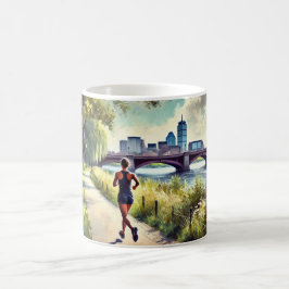 Caneca De Café Correndo em Boston, Massachusetts Charles River