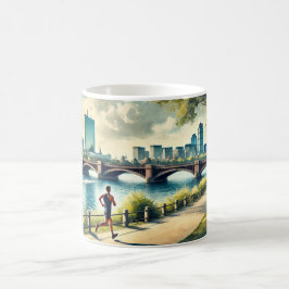 Caneca De Café Correndo em Boston, Massachusetts Charles River