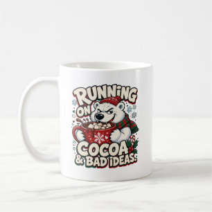 Caneca De Café Correndo em Cacau e Ideias Ruins Urso de Natal Eng