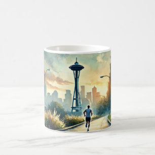 Caneca De Café Correndo em Seattle Space Agulha