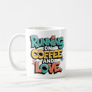 Caneca De Café Correndo no café e no amor - Presente perfeito