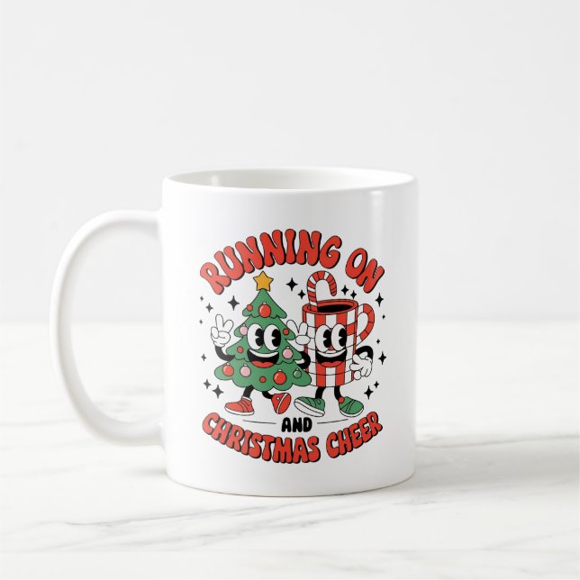 Caneca De Café Correndo No Café E Saúde De Natal (Esquerda)