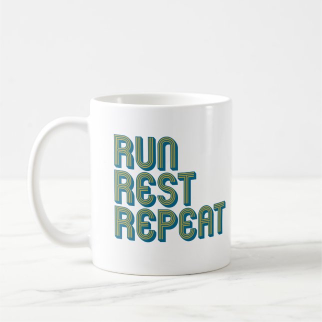 Caneca De Café Correr Descansar Repetir (Esquerda)