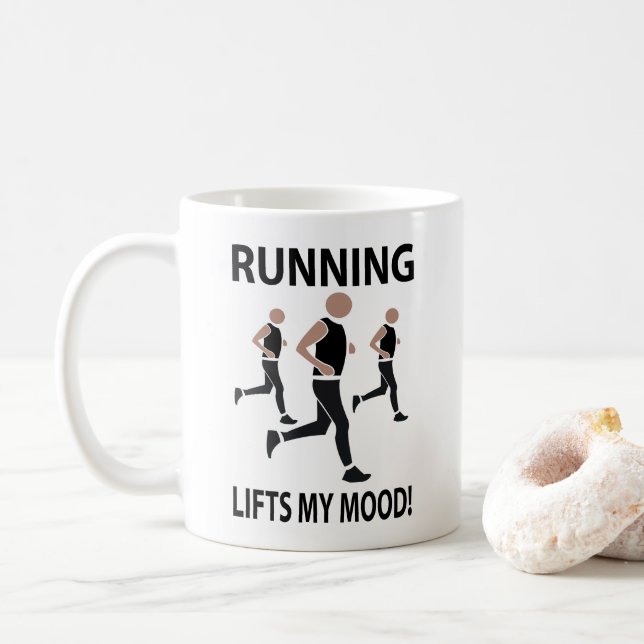 Caneca De Café Correr Levanta Meu Humor Correndo (Com Donut)