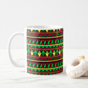 Caneca De Café Correspondente ao Kwanzaa Amarelo Vermelho Verde