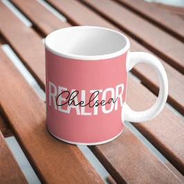 Caneca De Café Corretor Agente Imobiliário Nome Personalizado