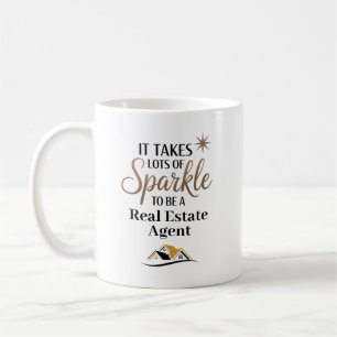 Caneca De Café Corretor de Imóveis com Brilho Personalizado