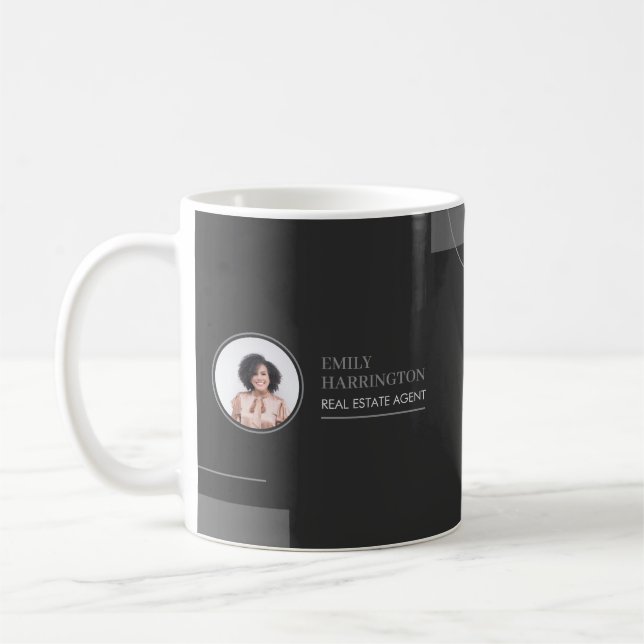 Caneca De Café Corretor de Imóveis Linhas Finas Neutro (Esquerda)