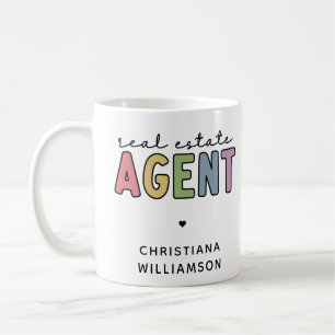 Caneca De Café Corretor de Imóveis Nome Personalizado Presentes