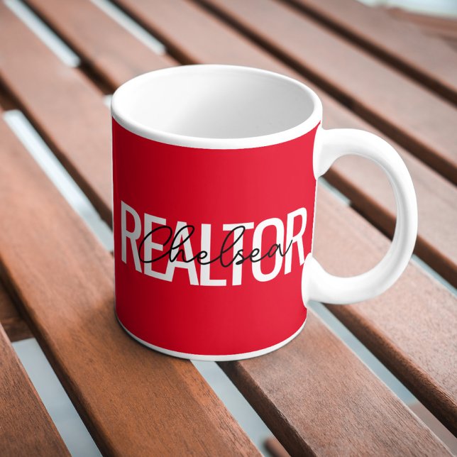 Caneca De Café Corretor Imobiliário Nome Personalizado (Criador carregado)