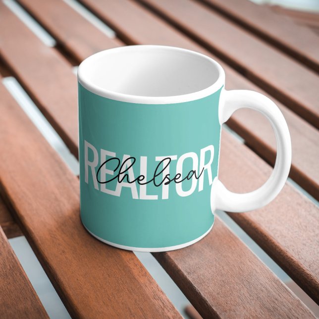 Caneca De Café Corretor Imobiliário Nome Personalizado (Criador carregado)