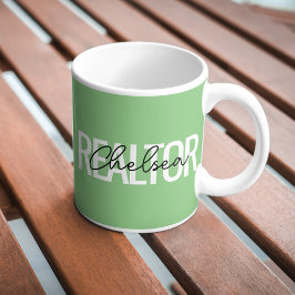 Caneca De Café Corretor Imobiliário Nome Personalizado