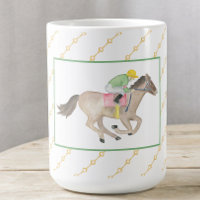 Corrida de Cavalo de Jockey com Aquarela