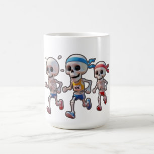 Caneca De Café “Corrida de Esqueleto de Desenho Animado 3D • Esqu