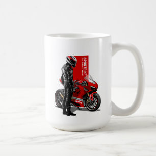 Caneca De Café Corrida de Superbike Paixão Máxima Gráfico de Moto