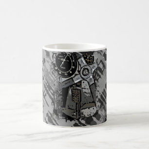 Caneca De Café Corrida Retroativa - cinza
