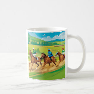 Caneca De Café Corrida rumo à vitória - Arte de Corrida de Cavalo