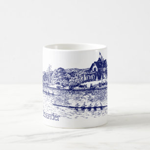 Caneca De Café Corridas De Tripulantes Com Azul De Banheiro