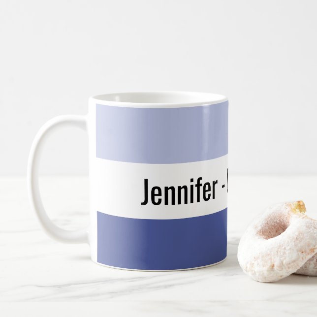 Caneca De Café Corrie Personalizada Viciada em Dois Tom Azul (Com Donut)
