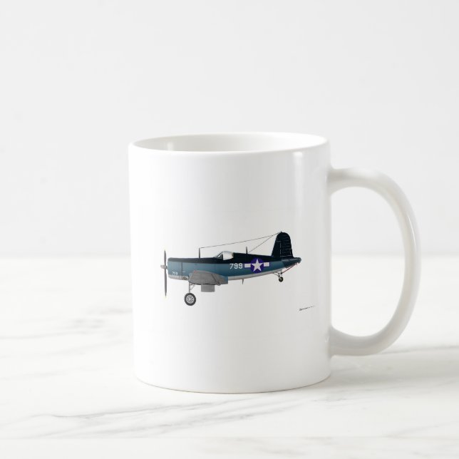 Caneca De Café Corsário 799 de Vought F-4U (Direita)