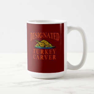 Caneca De Café Cortador de Peru Designado Dia de Ação de Graças
