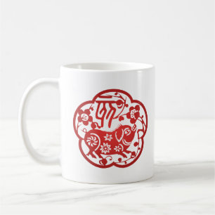 Caneca De Café Cortando Papel Zodíaco Chinês