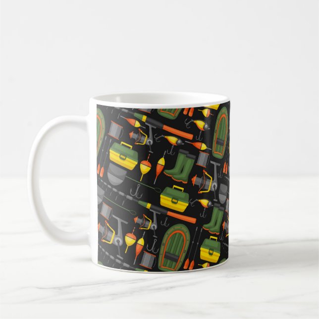 Caneca De Café Cortar Todos Os Elementos De Pesca Necessários (Esquerda)