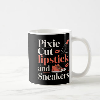 Caneca De Café Corte pixie batom e tênis estilo de cabelo curto 