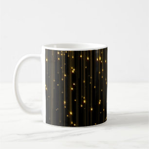 Caneca De Café Cortina de Luz da Chuva da ouro