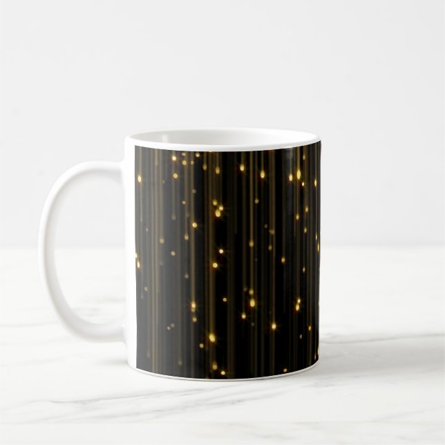 Caneca De Café Cortina de Luz da Chuva da ouro (Esquerda)